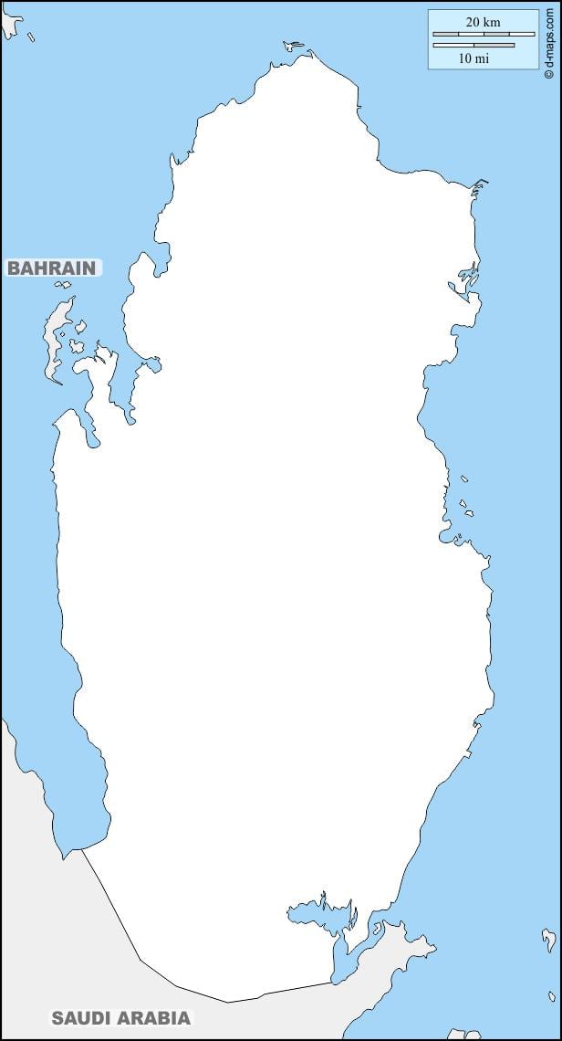 ನಕ್ಷೆ of qatar ಔಟ್ಲೈನ್
