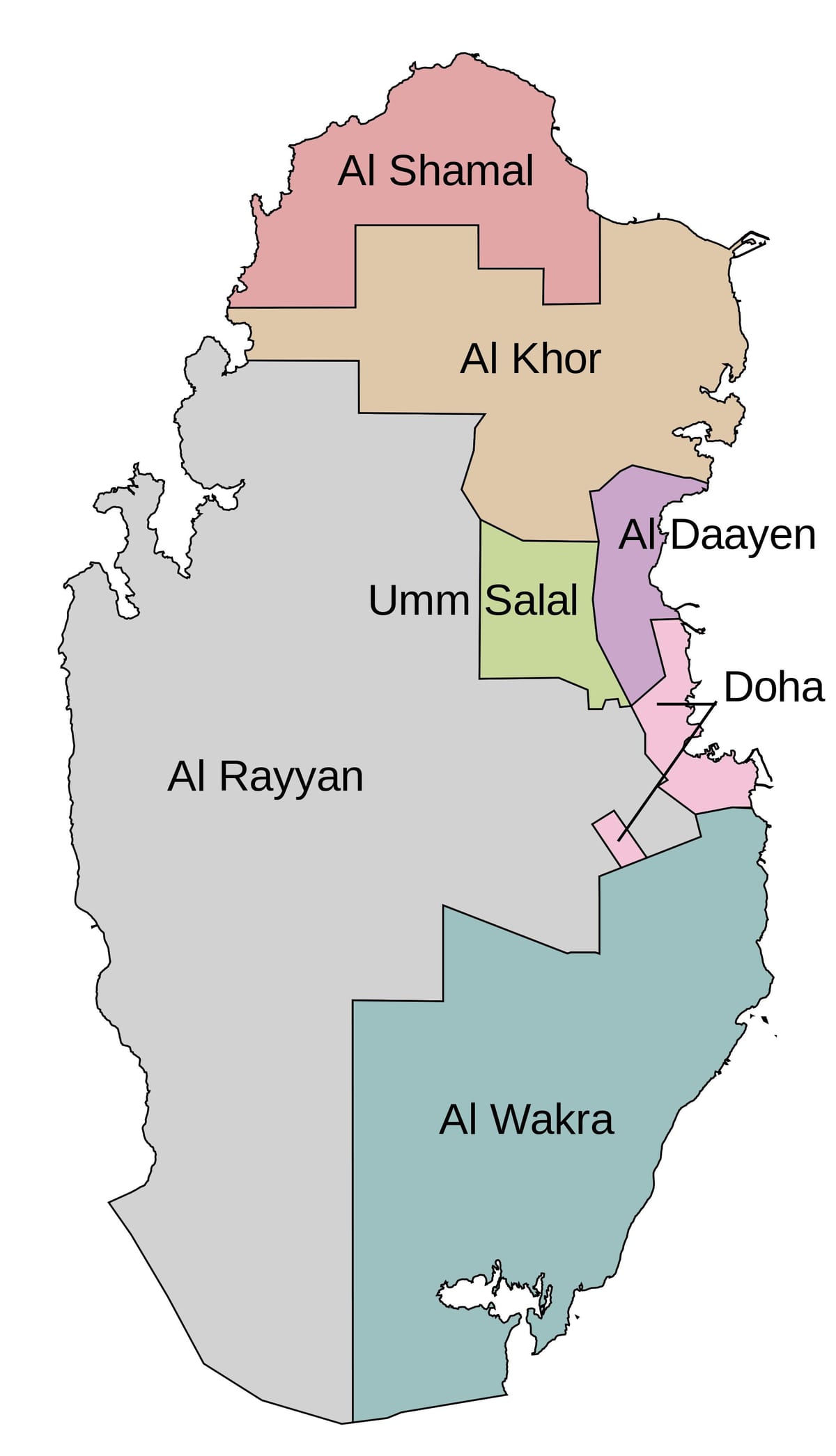 ನಕ್ಷೆ of qatar ಪುರಸಭೆ