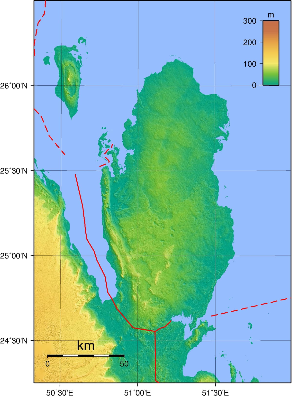 ನಕ್ಷೆ of qatar ಭೂಗೋಳ