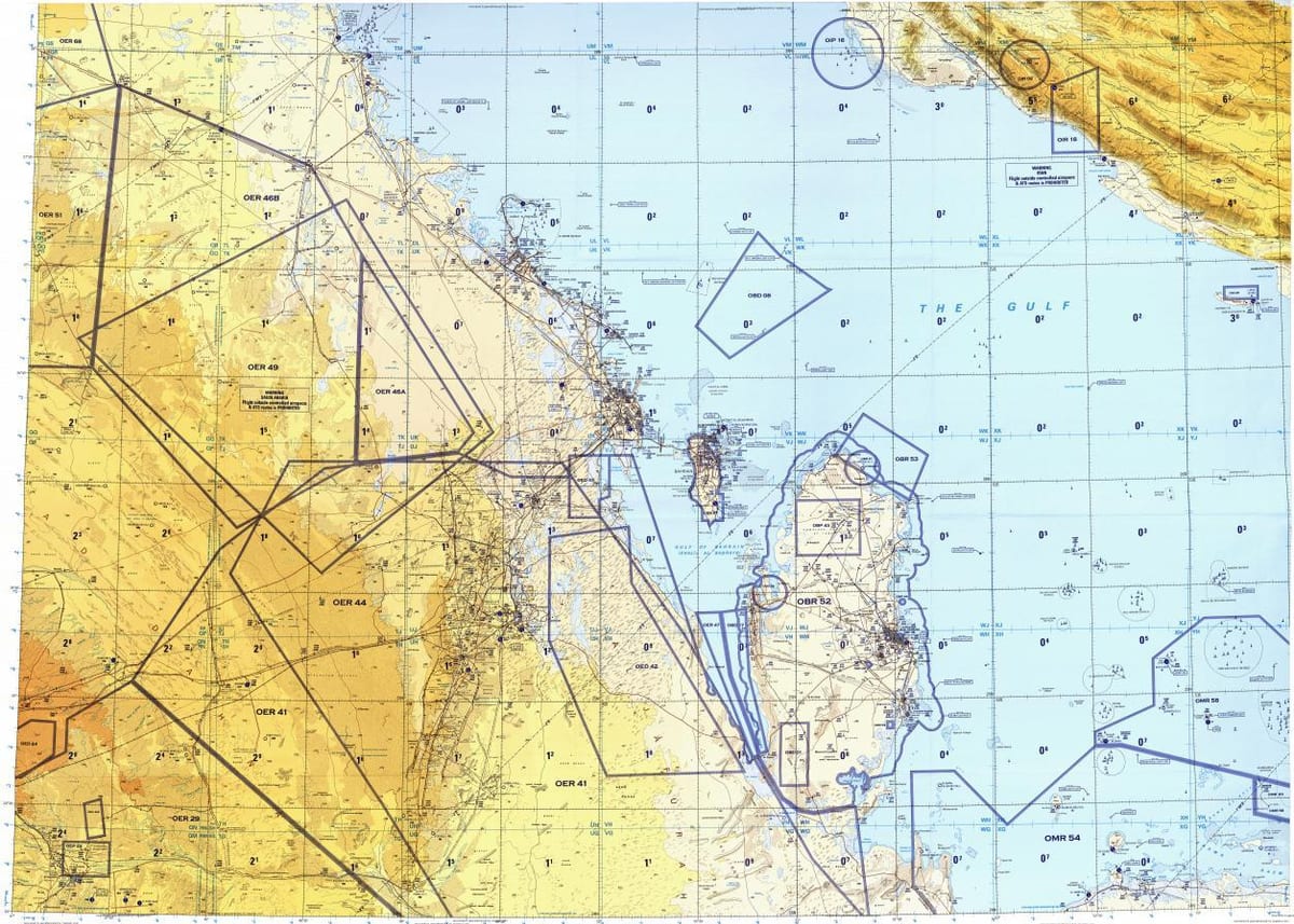 ನಕ್ಷೆ of qatar ಪ್ರದೇಶದಲ್ಲಿ