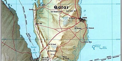 ನಕ್ಷೆ of qatar ದೈಹಿಕ