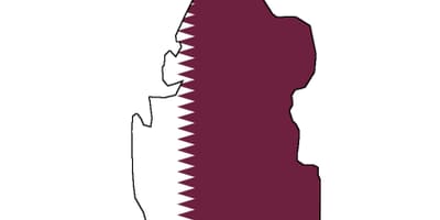 ನಕ್ಷೆ of qatar ಧ್ವಜ