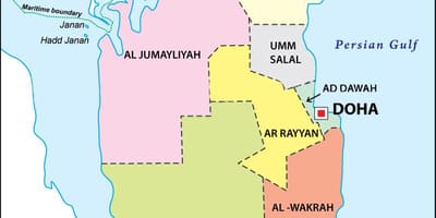 ನಕ್ಷೆ of qatar ಪ್ರದೇಶ